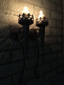 Torches de château classiques – fer forgé – marron – lot de 2
